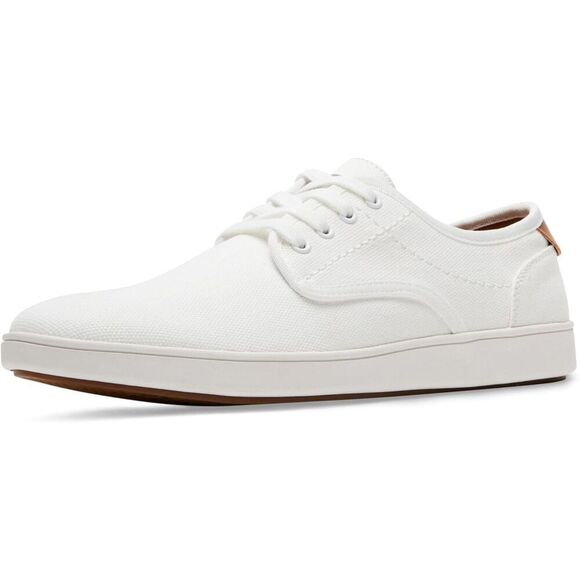 Other - Men's White Fabric Round Toe Lace-up Rubber Sole Lightweight Fashion Sneakers